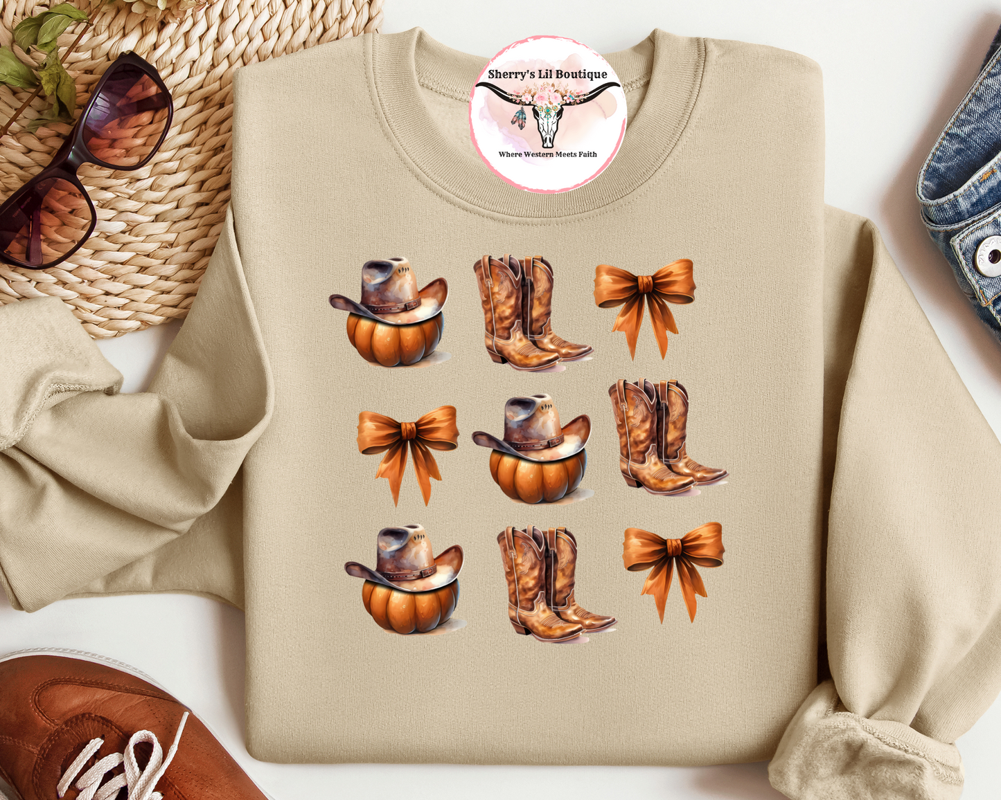 Boots, Pumpkins and Bows Tees & Sweaters