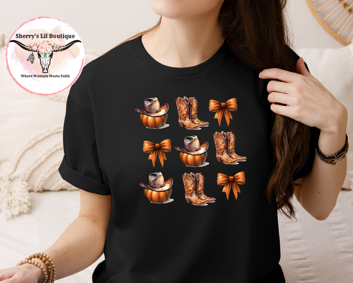 Boots, Pumpkins and Bows Tees & Sweaters