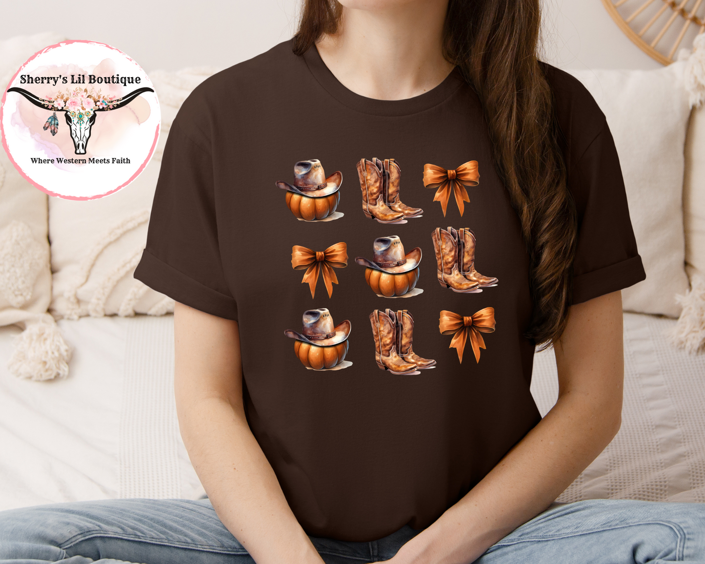 Boots, Pumpkins and Bows Tees & Sweaters
