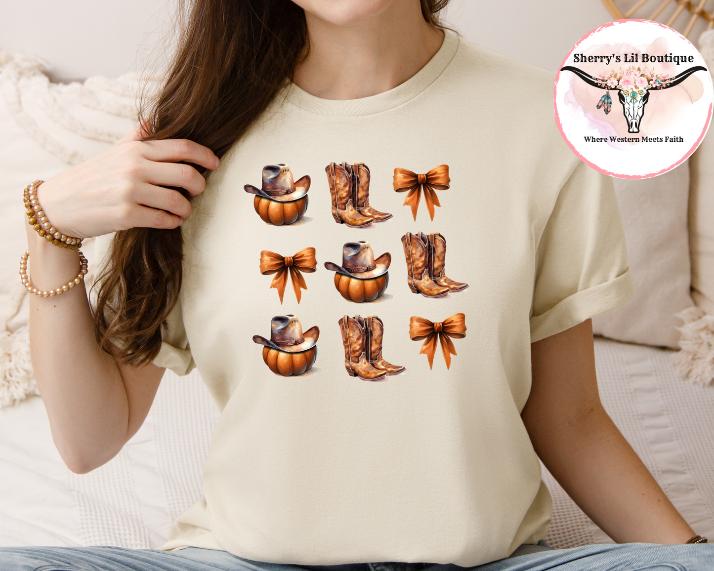 Boots, Pumpkins and Bows Tees & Sweaters