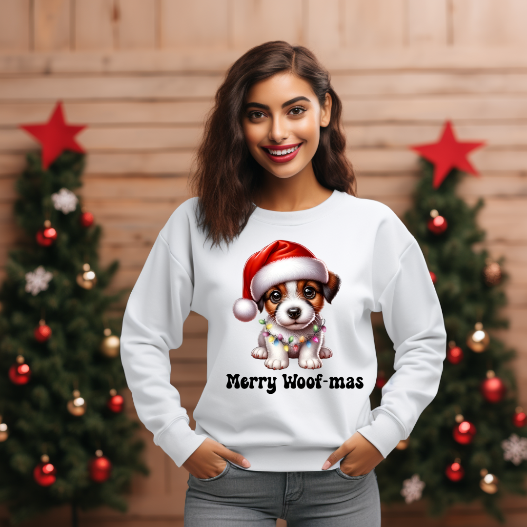 Merry Woof-mas Jack Russell Sweatshirt