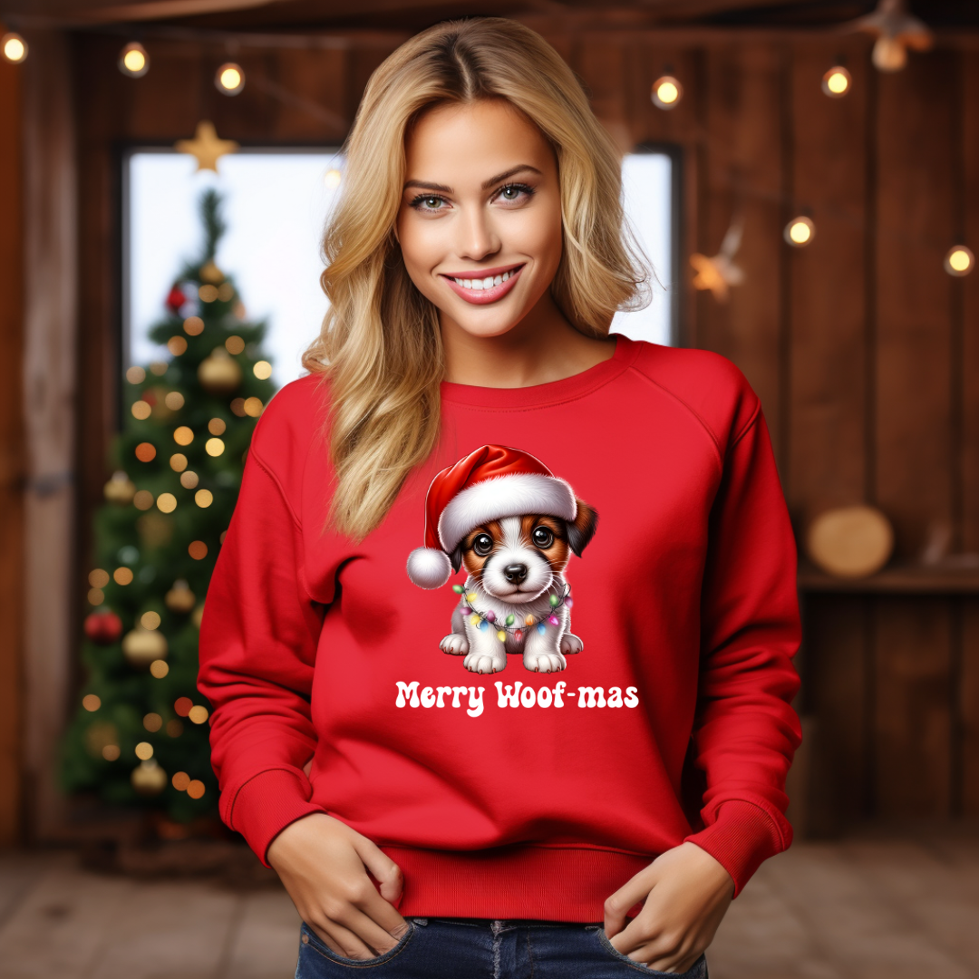 Merry Woof-mas Jack Russell Sweatshirt