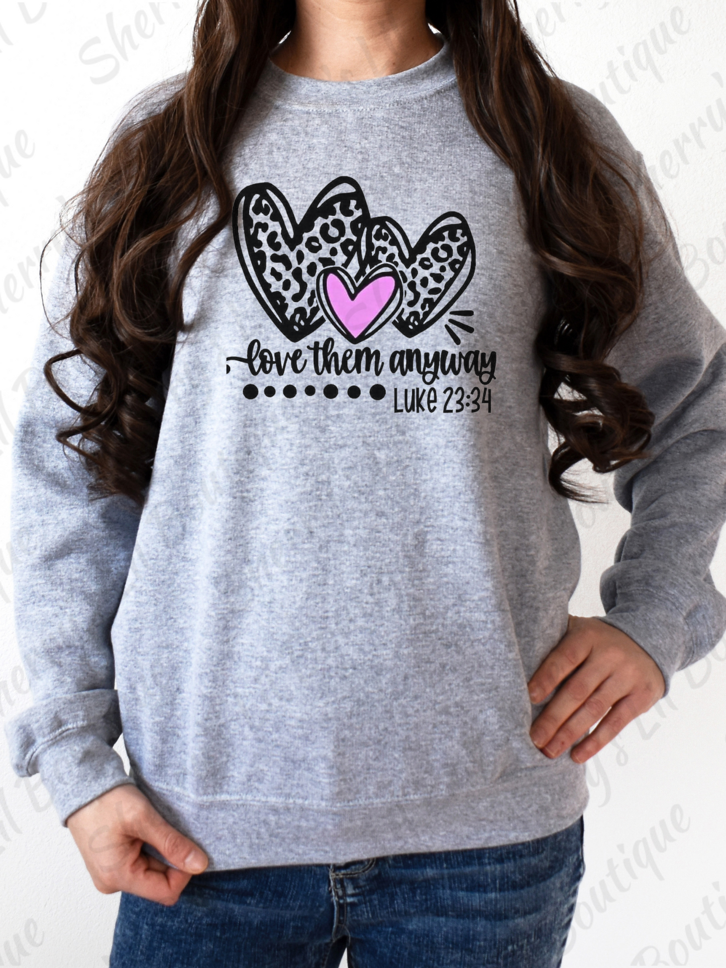 Love Them Anyway Grey Sweatshirt